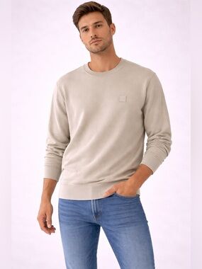 Hugo Boss Crewneck Sweater Beige Size L Lightweight Knit